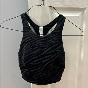 Size 6 Lululemon black stripe halter tank!